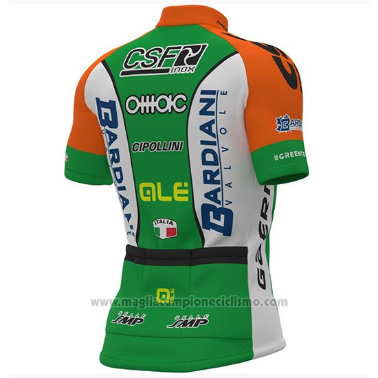 2018 Abbigliamento Ciclismo Bardiani Csf Verde e Bianco Manica Corta e Salopette